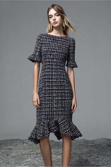 Mermaid Black Bateau Work Dress